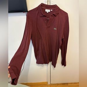 Lacoste Classic Fit Long Sleeve Polo Red/Maroon